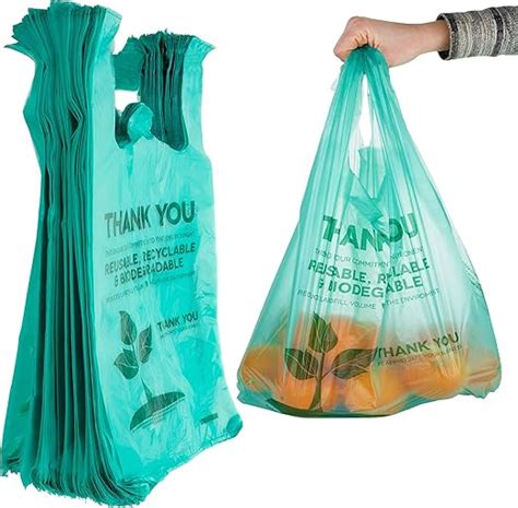 Stock Your Home Eco Grocery Bags (100 Count) Biodegradable Plastic Grocery Bags - Reusable ...