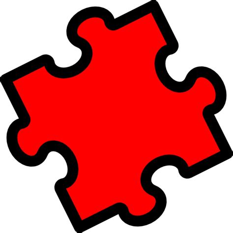 Red Puzzle Piece Clip Art at Clker.com - vector clip art online, royalty free & public domain