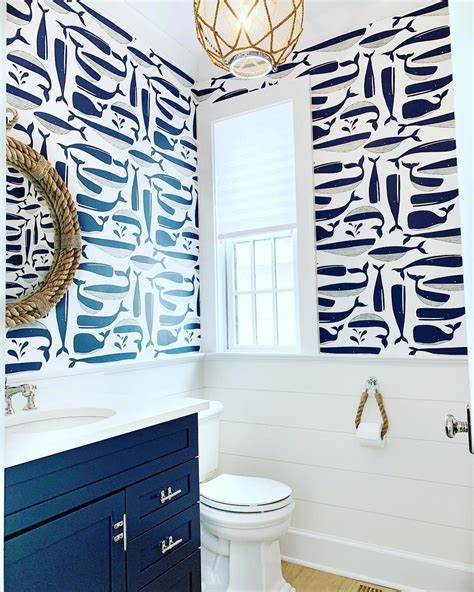 #bathroomwallpaper | Beach house bathroom, Bathroom wallpaper, Bathroom ...