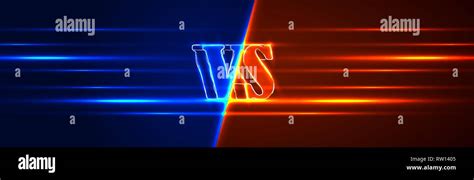 Neon Versus Logo. VS Vector Letters Illustration. Competition Icon. Fight Symbol Stock Vector ...