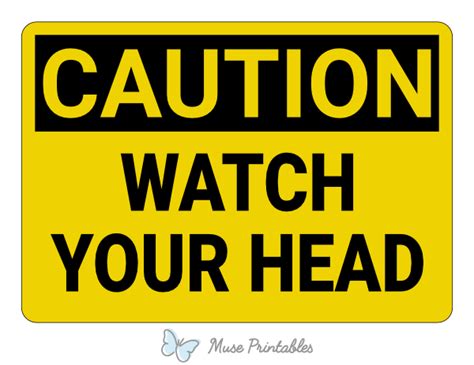 Printable Watch Your Head Caution Sign