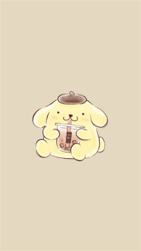 a teddy bear with a cup in its hand on a beige background that says, i love you