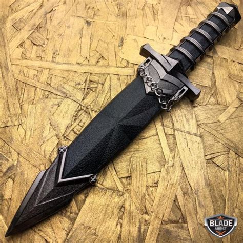 2 PC 11" Dark Assassin Medieval Short Sword Stainless Steel Dagger w/ Sheath SET | eBay