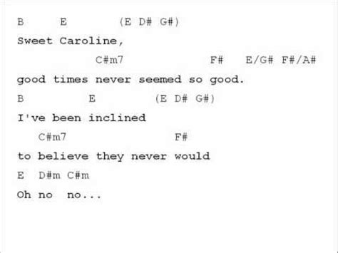 Sweet Caroline Guitar Chords Easy - Sheet and Chords Collection