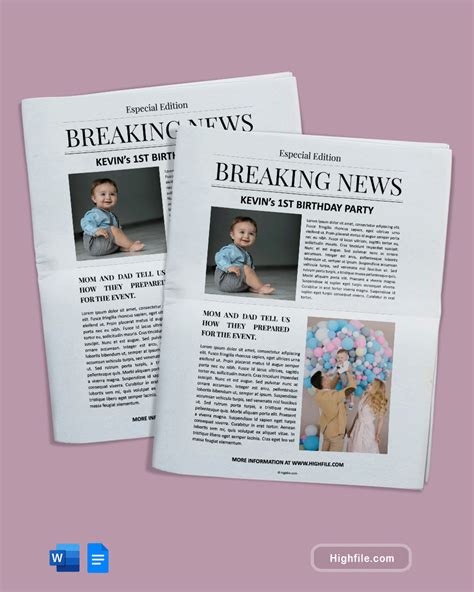 Breaking News Newspaper Template - Word | Google Docs - Highfile