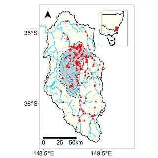 Map of upper Murrumbidgee River catchment. The Upper Murrumbidgee ...