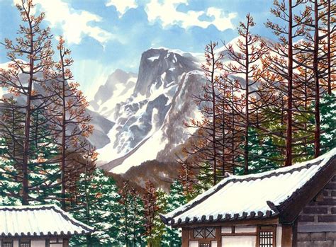 Korean landscape Painting | Landscape paintings, Landscape, Winter landscape