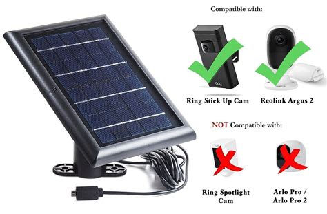 Solar Panel for Ring Stick Up Cam and Reolink Argus 2, Power your Ring Outdoor | eBay