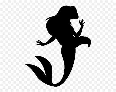 Little Mermaid Silhouette - Little mermaid illustration silhouette on a white background ...