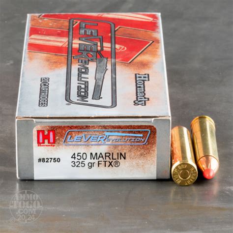 450 MARLIN Ammo - 20 Rounds of 325 Grain Flex Tip (FTX) by Hornady