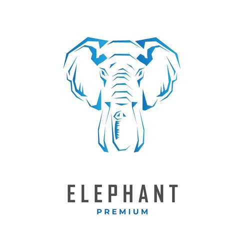 Blue Elephant Head Logo