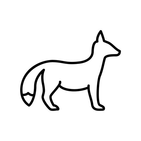 Fox icon for wildlife animal in black outline style 12895632 Vector Art ...