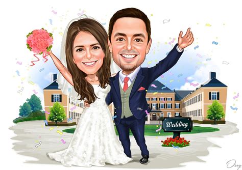 Cartoon Wedding Couple | Wedding caricature, Caricature wedding ...