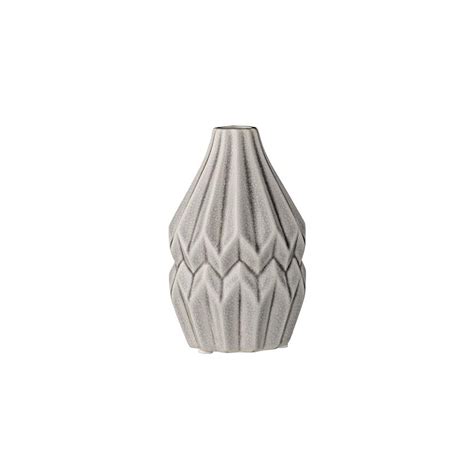 Bloomingville Cool Grey Ceramic Fluted Vase - LAVORIST