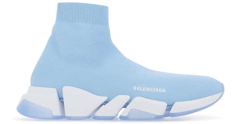 Balenciaga Pastel Light-blue Stretch Polyester Speed 2.0 Sneakers ...