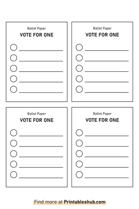 Free Printable Blank Voting Ballot Paper Template PDF Included Blank ...