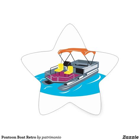 Pontoon Boat Retro Star Sticker | Zazzle.com | Star stickers, Pontoon ...