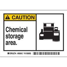 CAUTION Chemical storage area. Labels - Brady Part: 86842 | Brady | BradyID.com