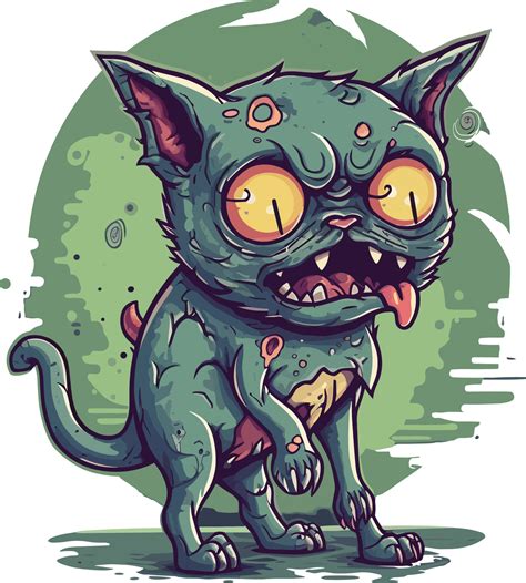 cute zombie cat mascot abstract illustration 22544431 Vector Art at Vecteezy