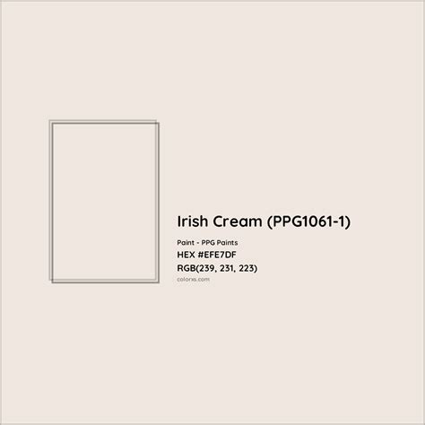 PPG Paints Irish Cream (PPG1061-1) Paint color codes, similar paints and colors - colorxs.com