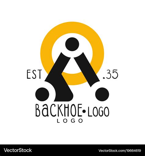 Backhoe logo design estd 1935 excavator Royalty Free Vector