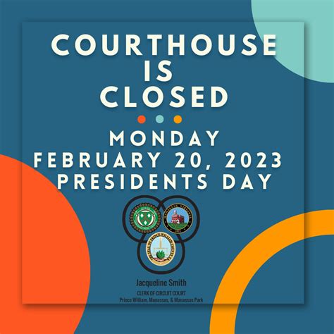 The Judicial Center is Closed Monday, February 20, 2023 for Presidents Day