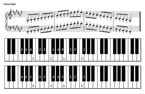 F sharp major scale for piano | Piano scales, Major scale, Learn piano