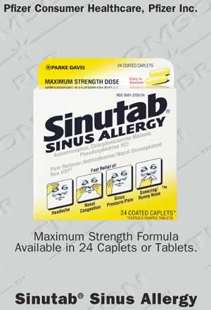 Sinutab Sinus Allergy Medication, Maximum Strength Formula, Tablets & Caplets Information from ...