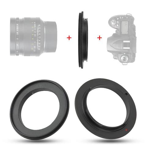 Mgaxyff Lens Adapter,Aluminum Alloy Black Macro Reverse Lens Adapter ...