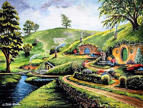 The Shire Painting - The Shire by Andrew Read in 2020 | The shire ...