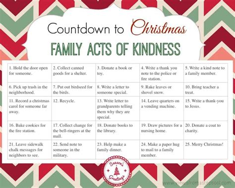 Advent Calendar Acts Of Kindness - Calendar Craze