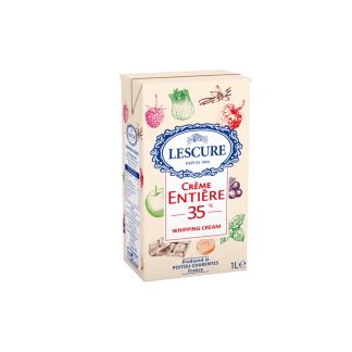 Lescure Creme Entiere Whipping Cream 35.1% fat 1 Litre - Malaysia Baking Supplies