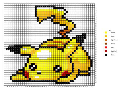 pixel art with grid pikachu Grid pattern - Pixel Art Grid