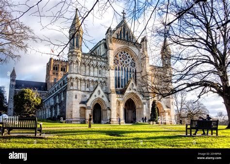 St. Albans Cathedral also known as St. Albans Abbey, St. Albans Hertfordshire UK Stock Photo - Alamy