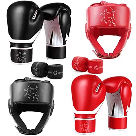 Centaur Athletica's Boxing Gloves (2 Pairs) Set, Boxing Headgear (2 Set ...