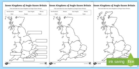 Seven Kingdoms of Anglo-Saxon Britain | Worksheets