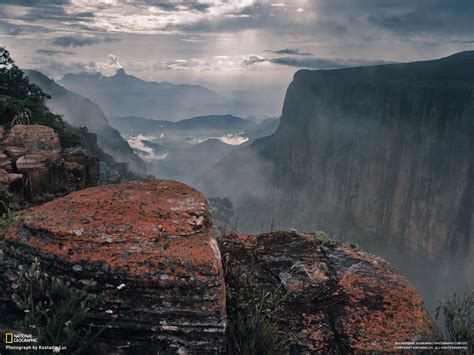 Brown and black wooden table, landscape, mountains, National Geographic ...