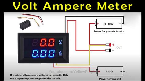 How to Setup a Digital Volt Amp Meter Wire Connection - YouTube