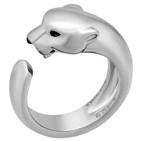 Cartier 18 Karat White Gold Panthere de Cartier Ring For Sale at ...