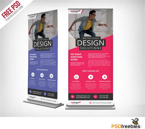 Corporate Outdoor Roll-Up Banner Free PSD | PSDFreebies.com