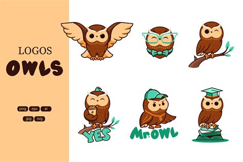 Set of logos Owls (566047) | Logos | Design Bundles