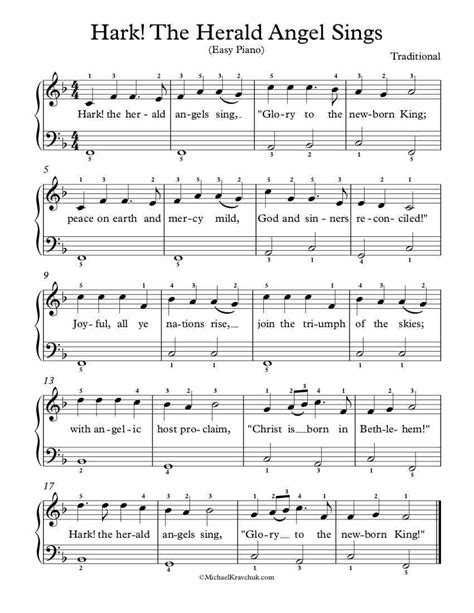 Free Piano Arrangement Sheet Music – Hark The Herald Angel Sings ...