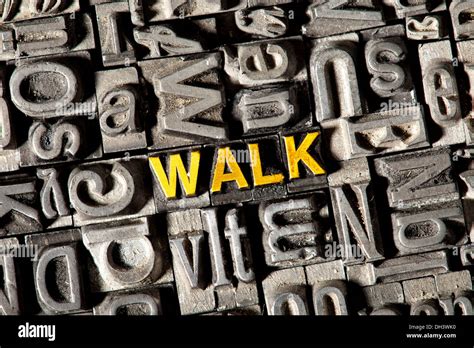 Old lead letters forming the word Walk Stock Photo - Alamy