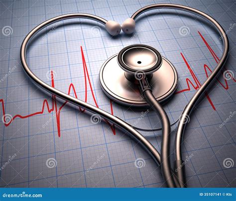 Stethoscope Heart Shape stock image. Image of heart, check - 35107141