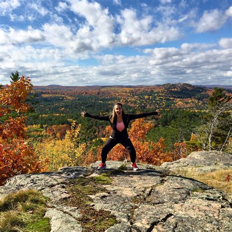 Atop Sugarloaf Mountain in Marquette, Michigan during the fall season # ...