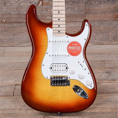 Squier Stratocaster Sunburst Sienna Sunburst > Guitars Electric Solid Body | Chicago Music Exchange