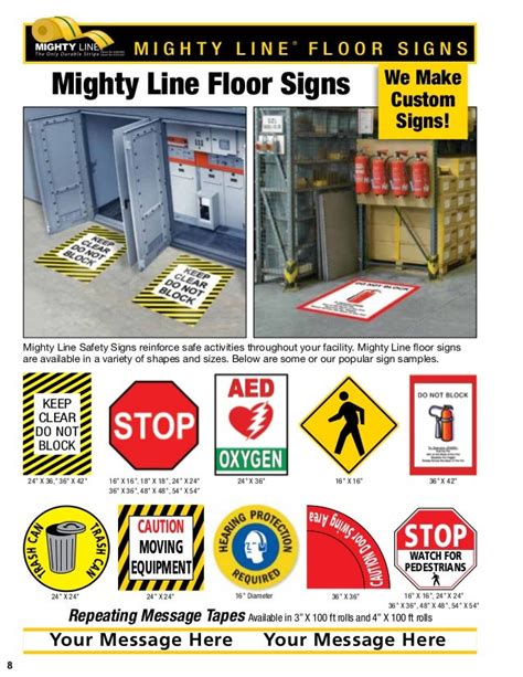 5s Warehouse Floor Marking and 5s Floor Signs Tape Catalog