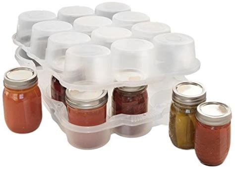 Protector for Canning Jars, Semi-Clear, 12-Pint Jars, Two shells nested ...