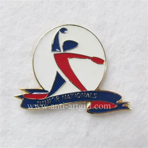 Custom hard enamel brooch pins for sport club design your logo gold plated badges high quality ...