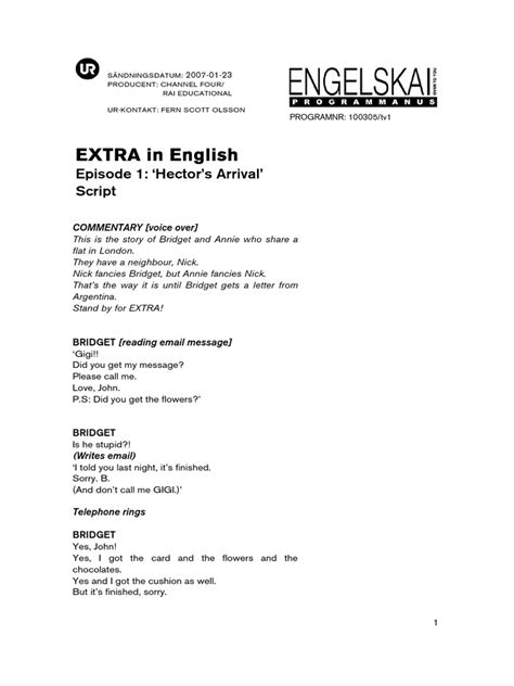 Extra English Episode 1 PDF | PDF | Leisure